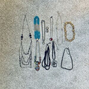 Vintage Lot of 10 Elegant Multi-Color Necklaces